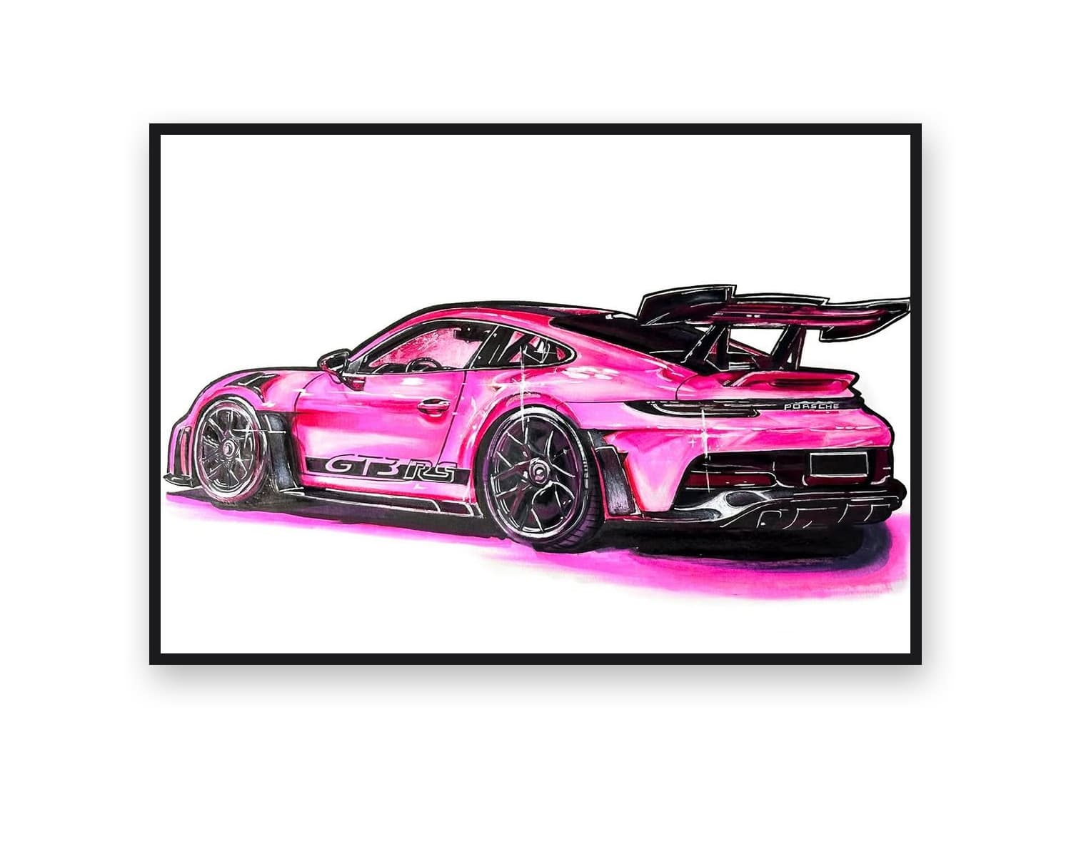 Porsche GT3 RS — Ink on paper by Rushika Garg